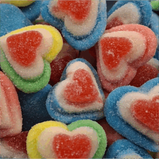 Żelki "Serduszka 3D" wata cukrowa