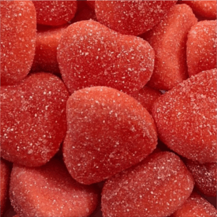 Żelki "Serca malinowo-truskawkowe" nadziewane musem malina i truskawka