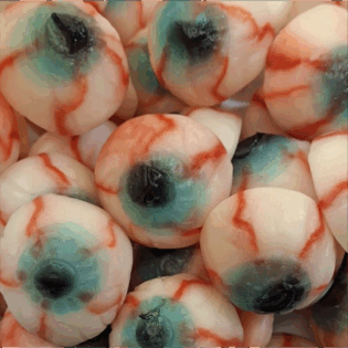 Żelki "Oczy" jogurtowo-truskawkowe