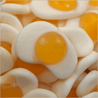 Żelki "Jajko sadzone" jogurtowe o smaku bananowym