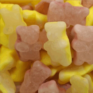 Żelki "Mini Misie" jogurtowo-owocowe nadziewane musem