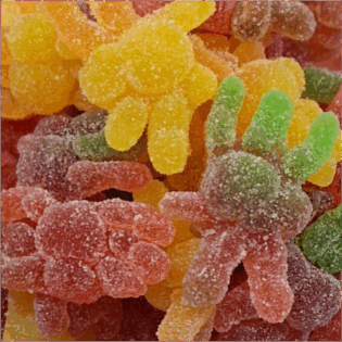 Żelki "Pająki kwaśne" wieloowocowe