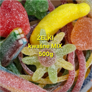 Żelki kwaśne MIX - 30 wybranych losowo smaków 500g/45zł