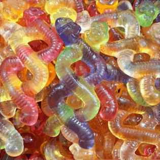 Żelki "Para Robaczków" jeden słodki a drugi kwaśny