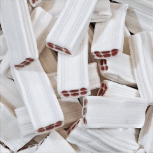 Żelki "Bloczki śmietankowe" z nadzieniem truskawkowym