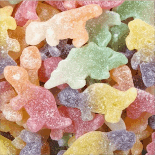 Żelki "DINO" lekko kwaśne, owocowe