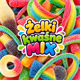 MIX żelek kwaśnych, losowo wybrane rodzaje