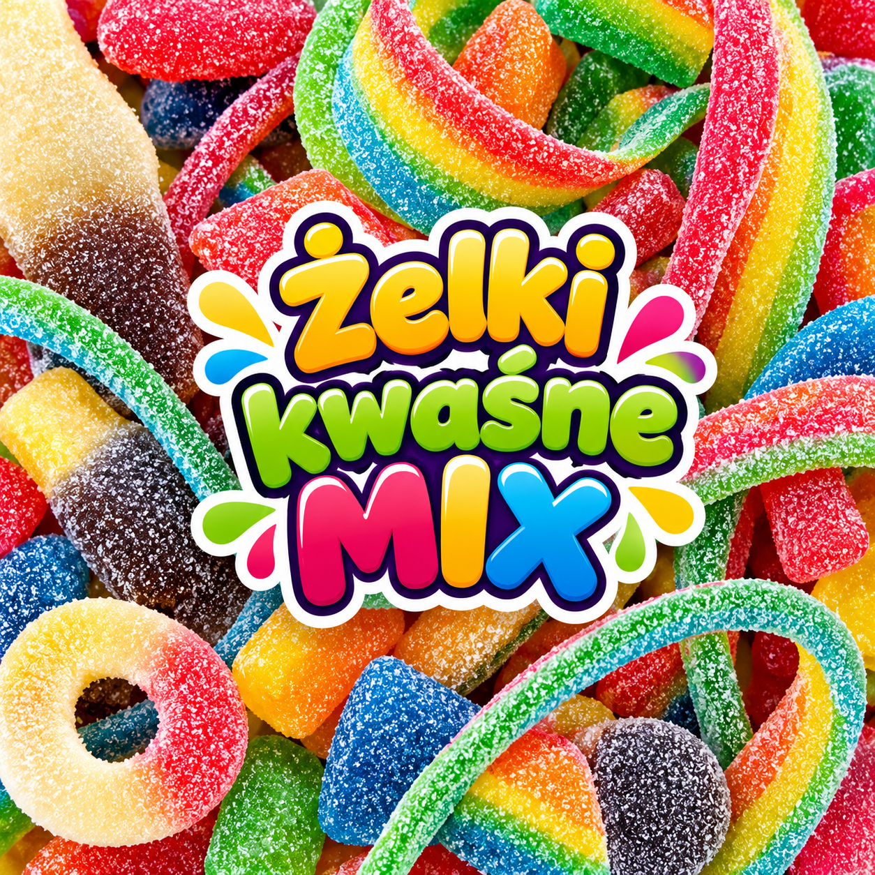 MIX żelek kwaśnych, losowo wybrane rodzaje