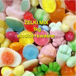 Żelki MIX słodkie i kwaśne,losowo wybrane rodzaje 1kg