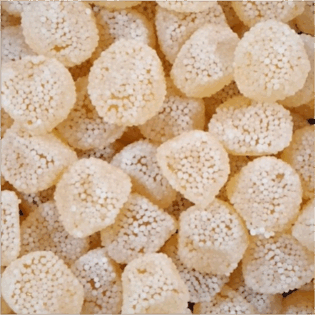 Żelki "Malinki białe" o smaku jabłka w granulowanej posypce