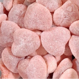 Żelki "Serduszka różowe" z nadzieniem truskawkowym lekko kwaśne