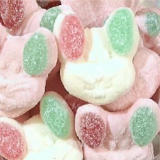 Żelki "Zajączki" mocno kwaśne, owocowe