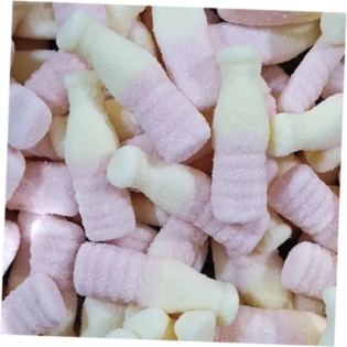 Żelki "Butelki kwaśne" banan-truskawka